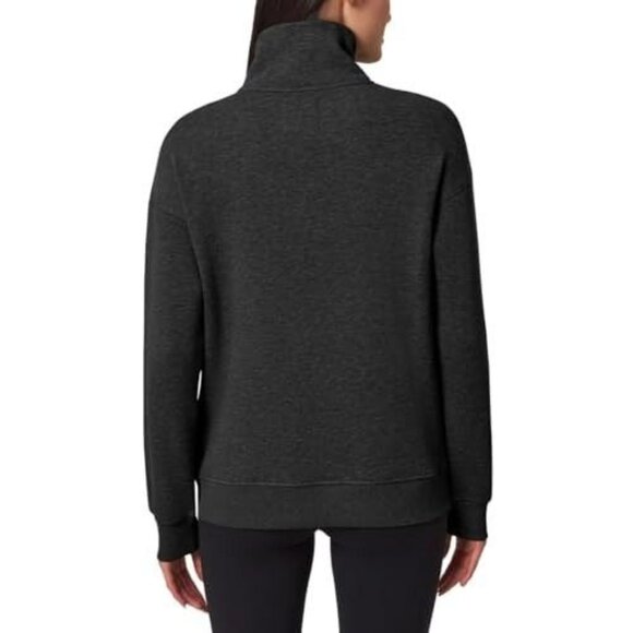 Mondetta Women Small Heathered Full-Zip Fleece Jacket High Collar Mock Neck Gray - Picture 7 of 7